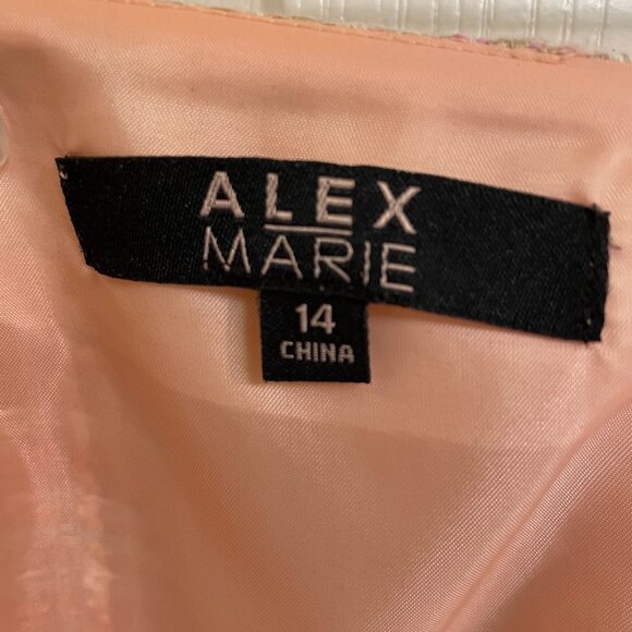 ALEX MARIE SIZE 14 PEACH/TAN TWEED FULLY LINED SHORT SKIRT - Picture 5 of 7